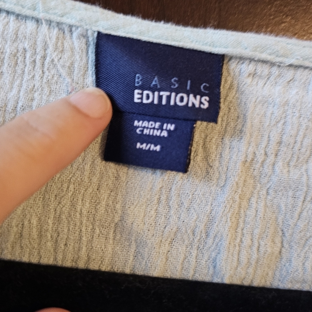 Basic Editions Soft Blue Button-Down Shirt - Picture 4 of 4